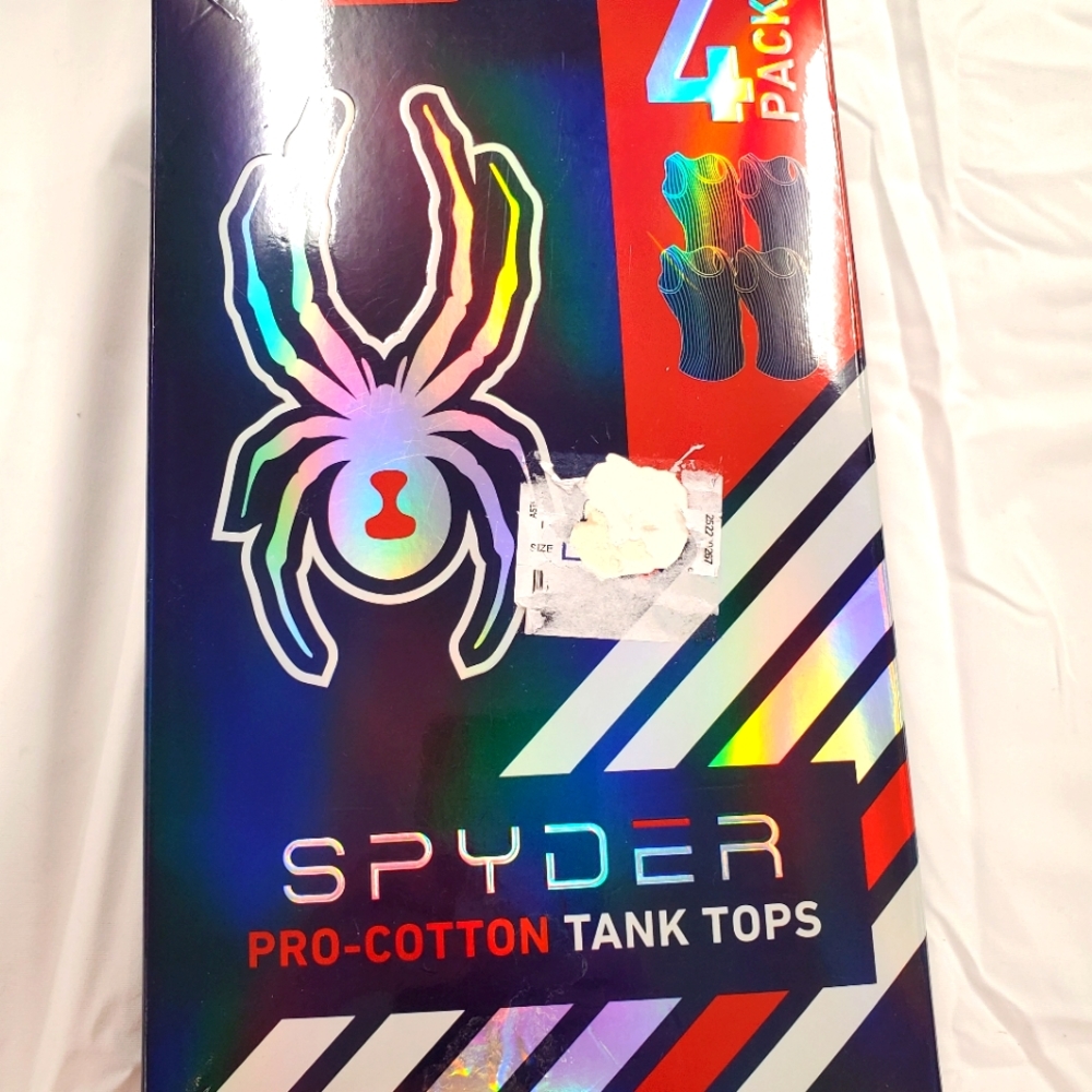 NWT Spyder Pro Cotton XL Extra Large Ribbed Tank Tops White 4 Pack Men's